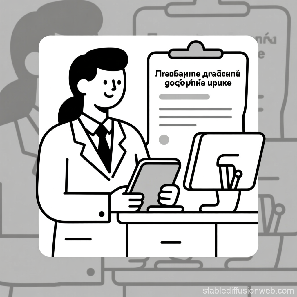 Doctor Reviewing Medical Records in Clinic