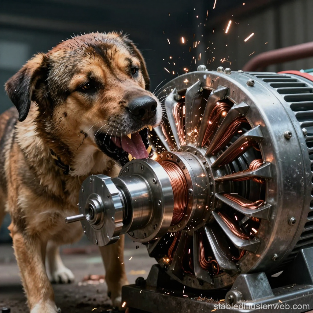 Dog Chewing on Generator Causing Sparks