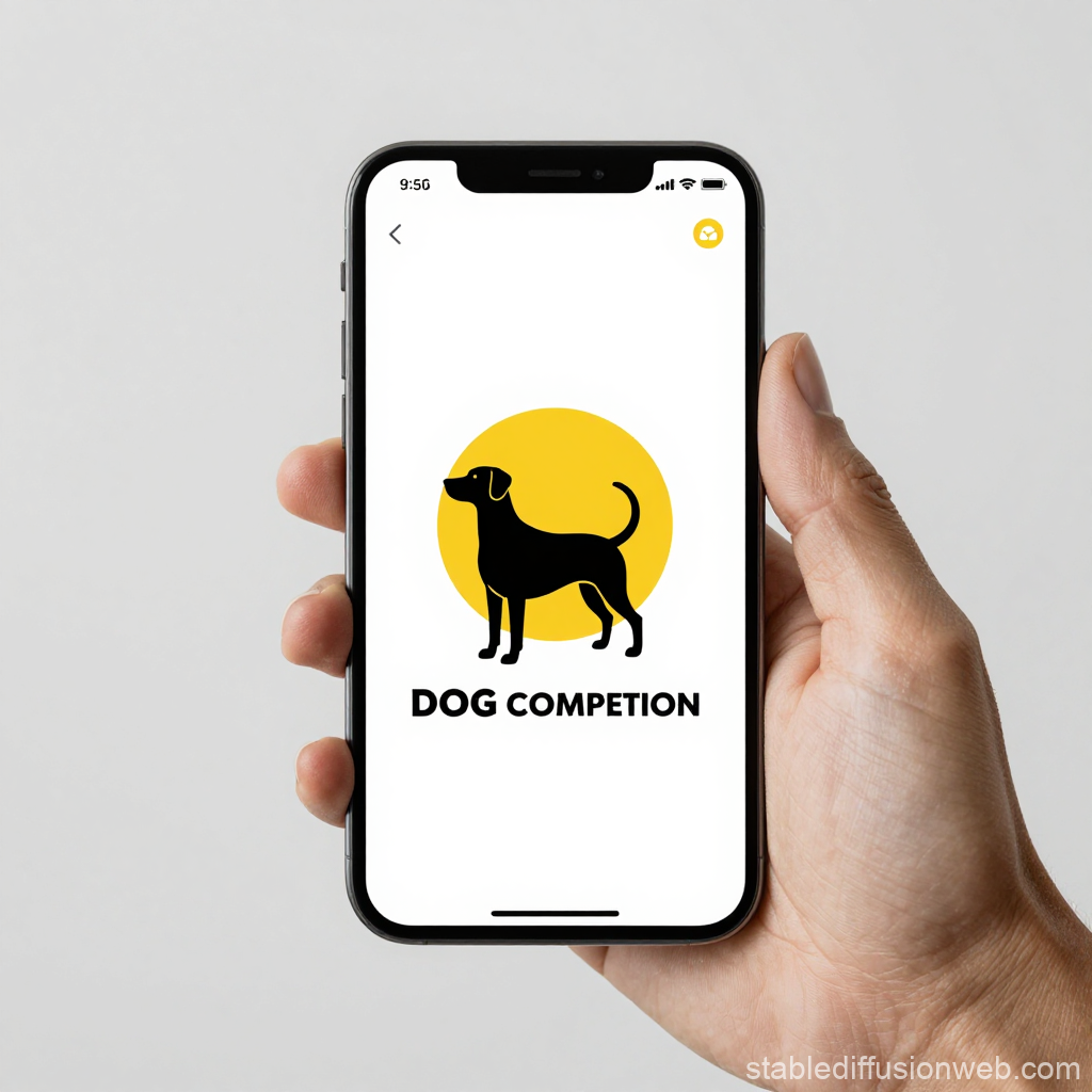 Dog Competition App Interface on Smartphone