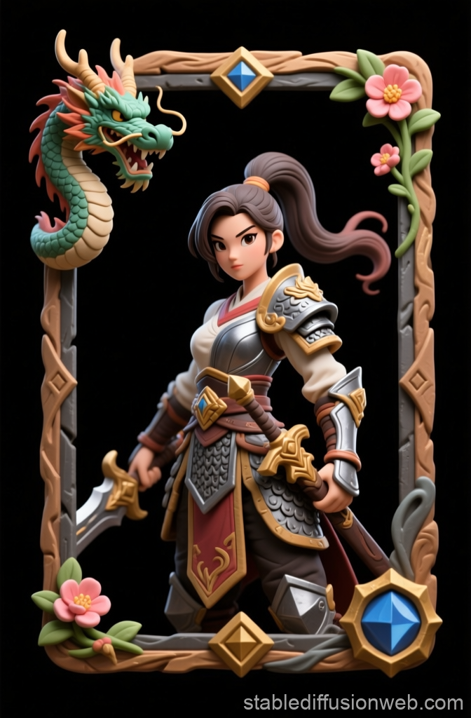 Dragon Knight Female Warrior in Ornate Armor