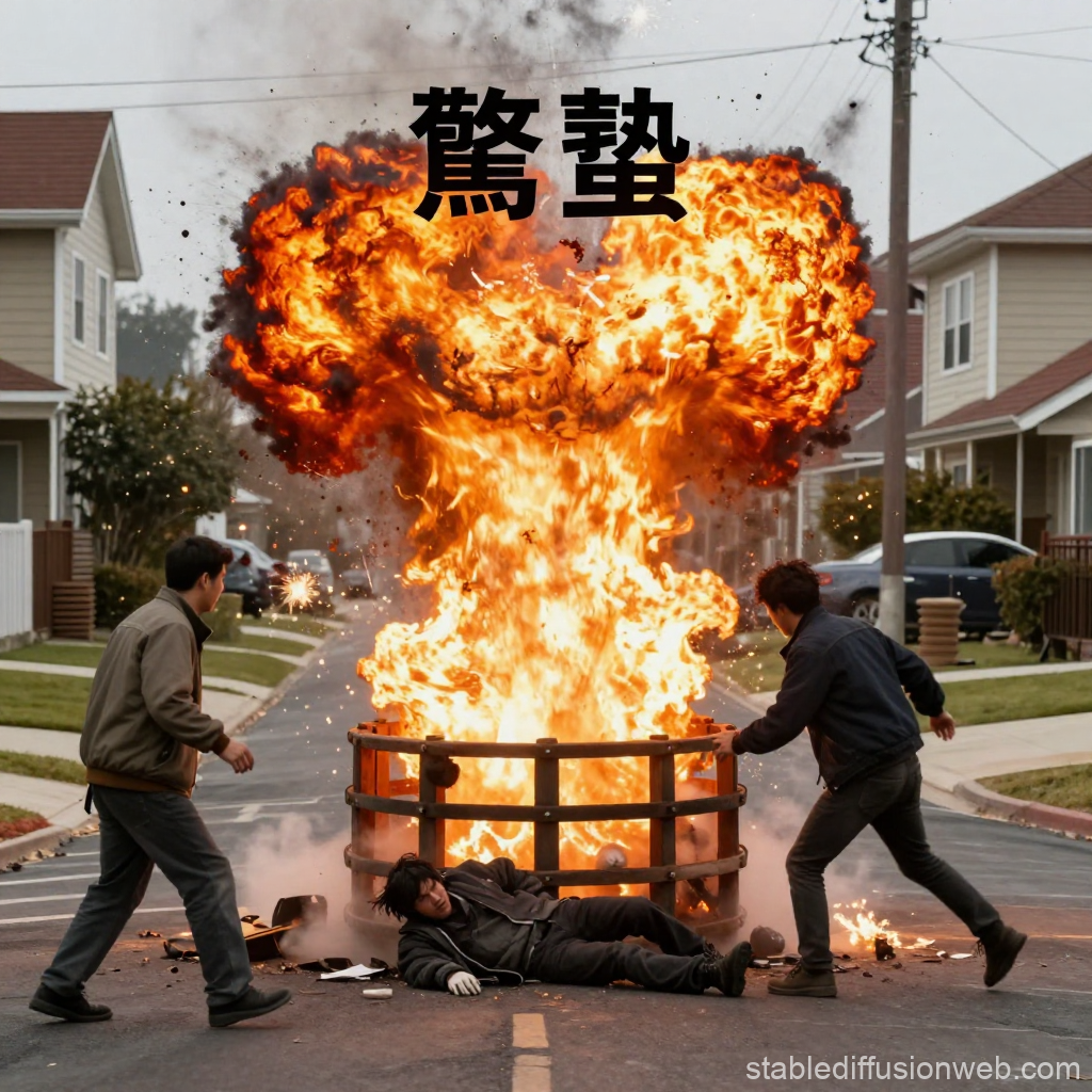 Dramatic Bomb Explosion in Residential Street