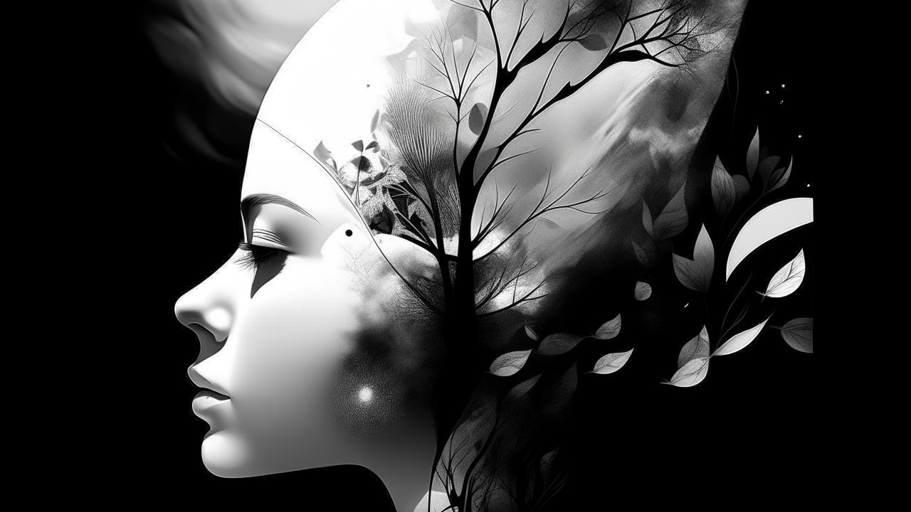 Dreamy Abstract Profile with Nature Elements