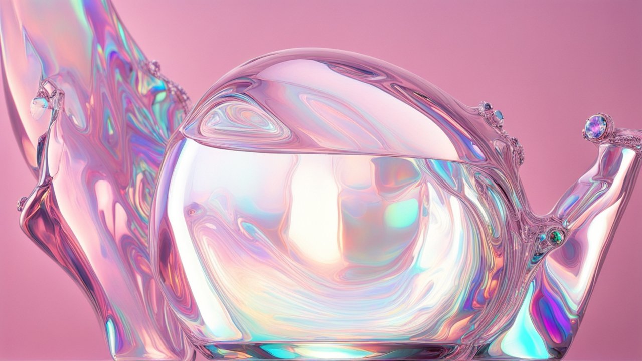 Dreamy Iridescent Chrome Abstract Sculpture