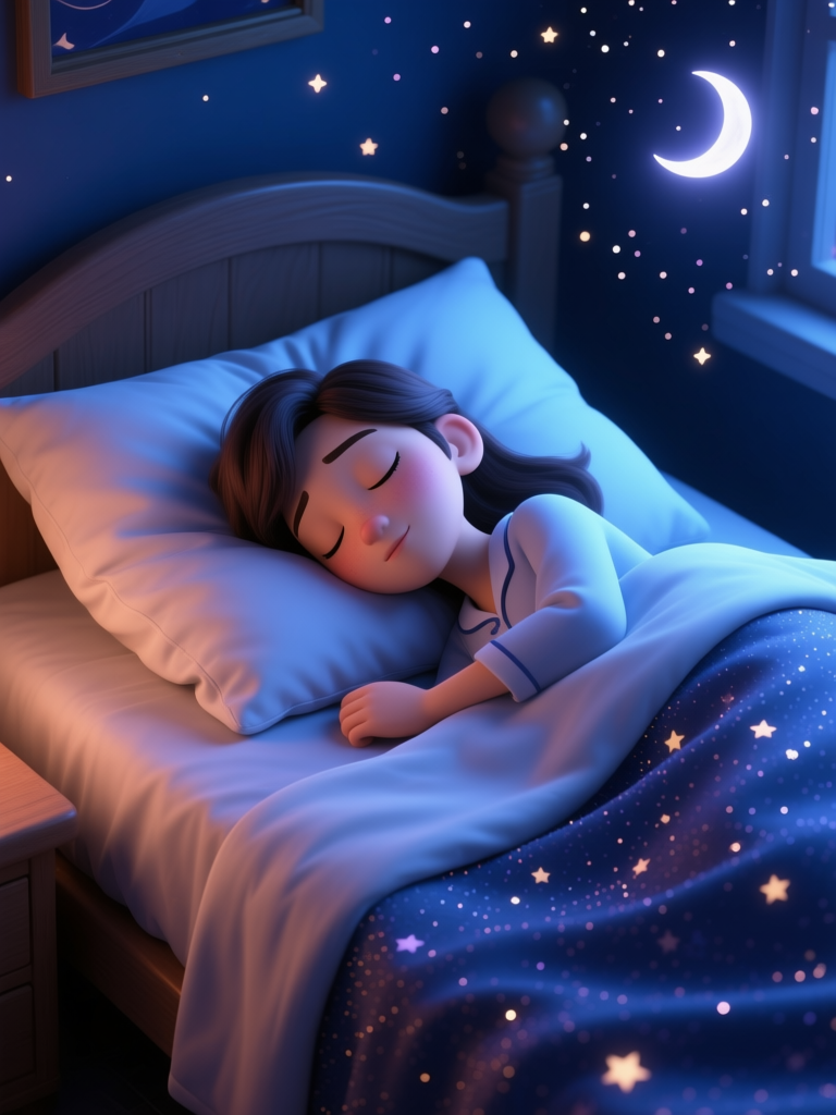 Dreamy Nighttime Sleep with Starry Blanket
