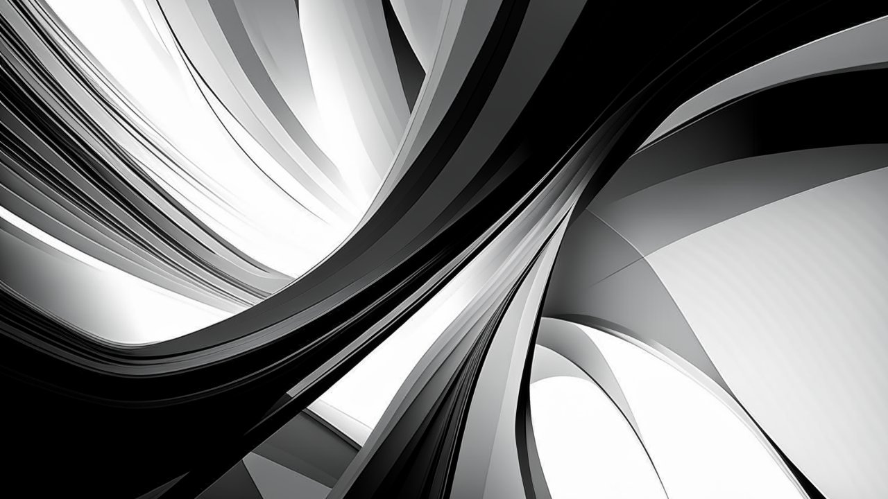 Dynamic Black and White Abstract Flow