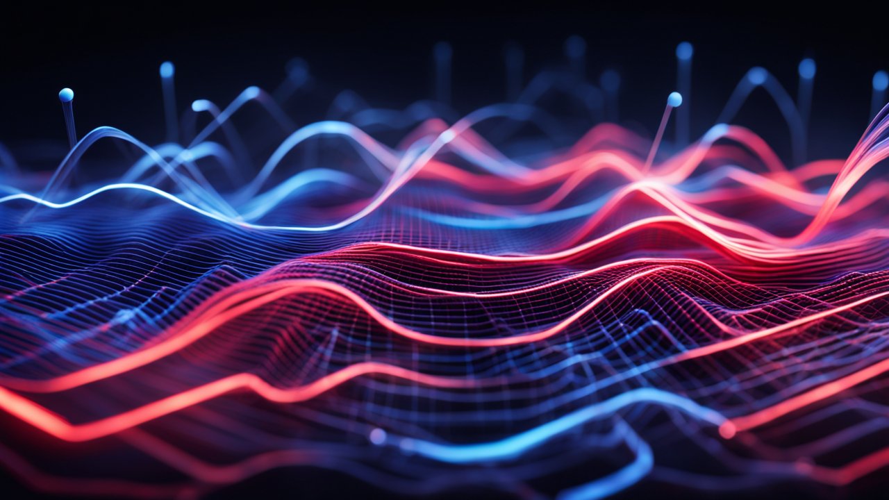 Dynamic Neon Waveform Abstract Visualization