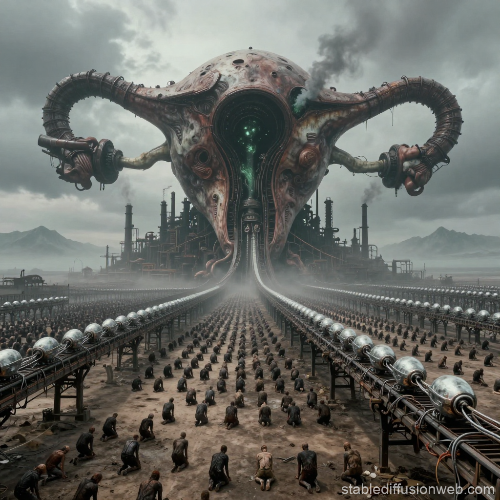Dystopian Uterine Factory in a Wasteland