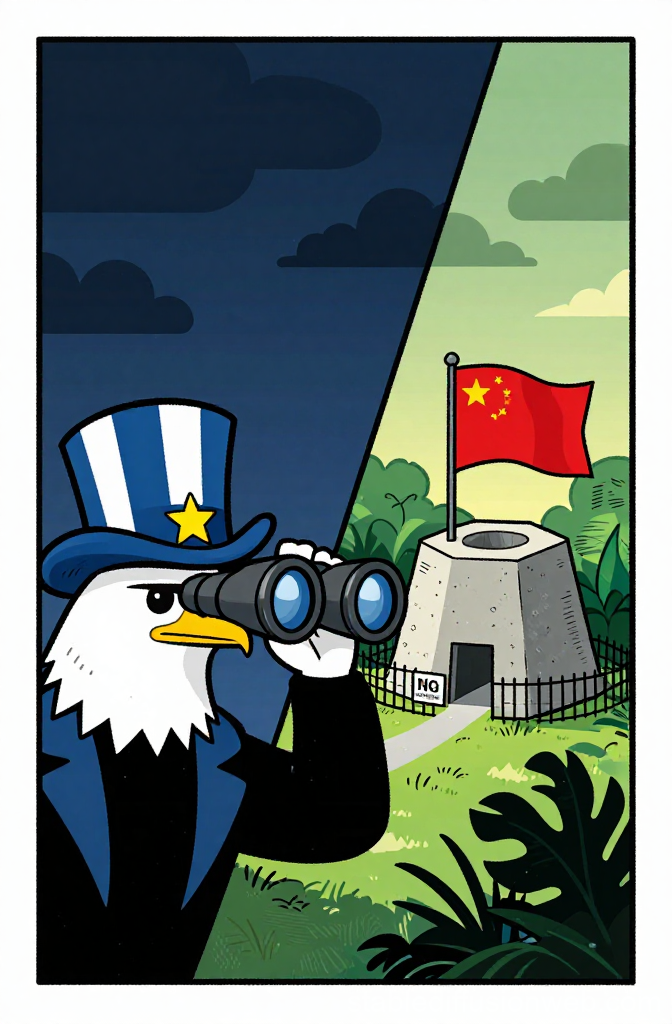 Eagle Observing Chinese Military Base