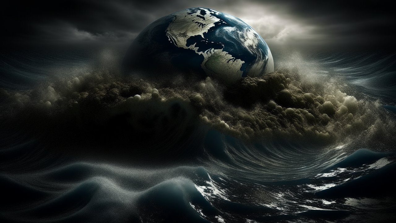 Earth Emerging from Dark Turbulent Waves