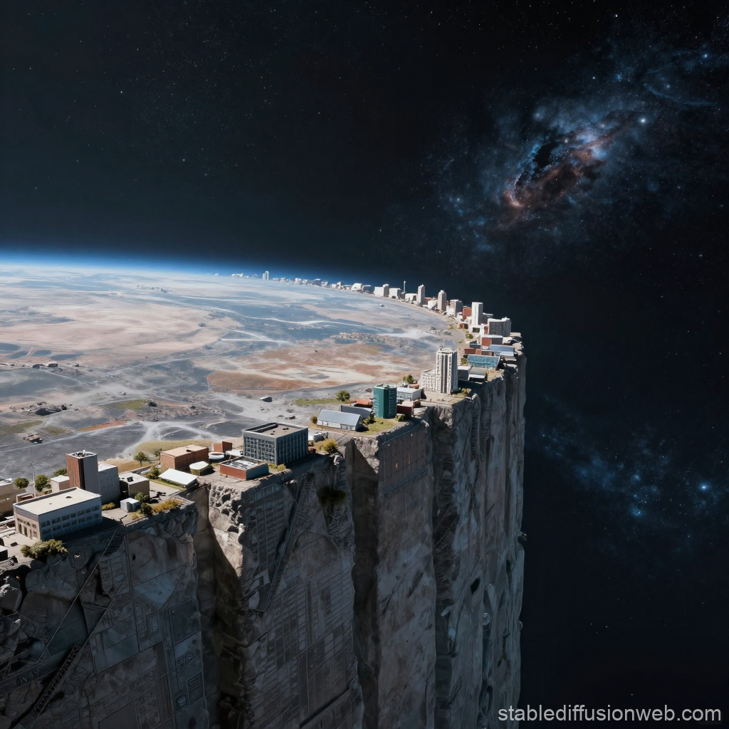 Edge of an Artificial World in Space