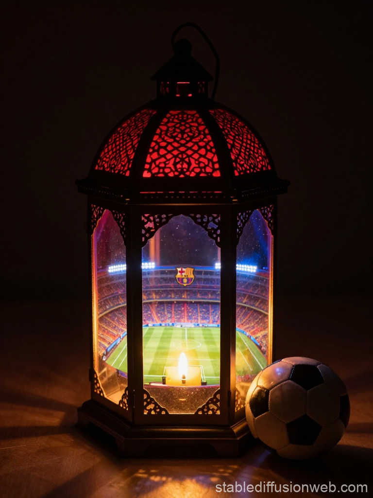 Eid Lantern with Miniature Soccer Stadium Inside