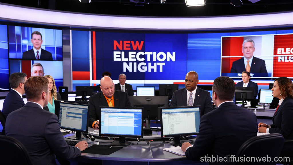 Election Night Newsroom Broadcast with Analysts