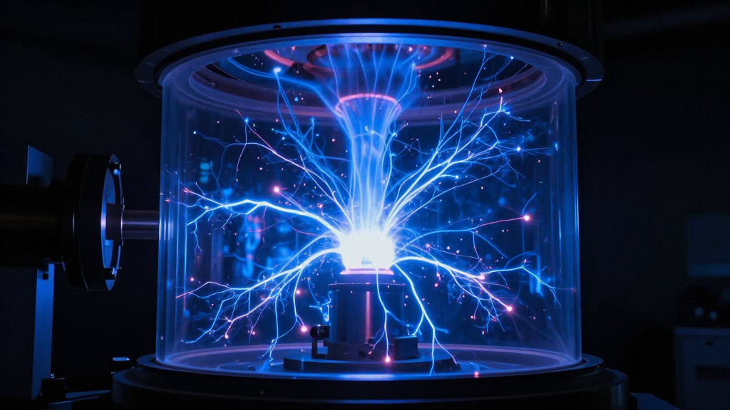 Electric Plasma Discharge in Vacuum Chamber