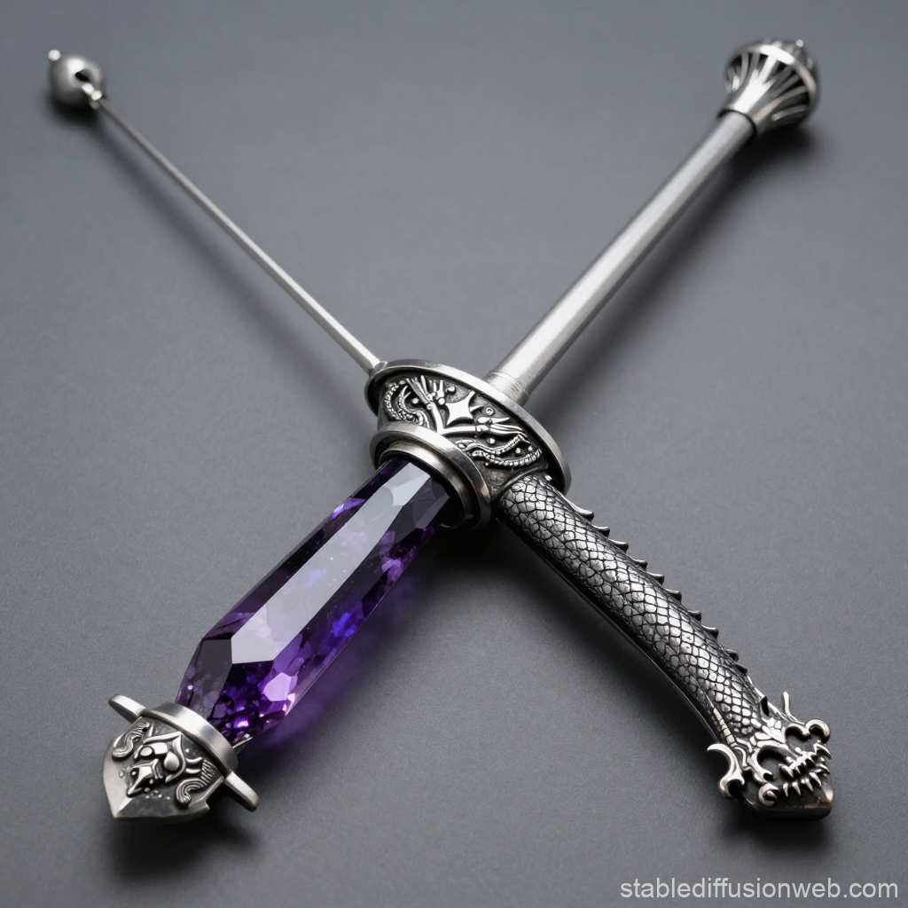 Elegant Amethyst Rapier with Dragon Motif