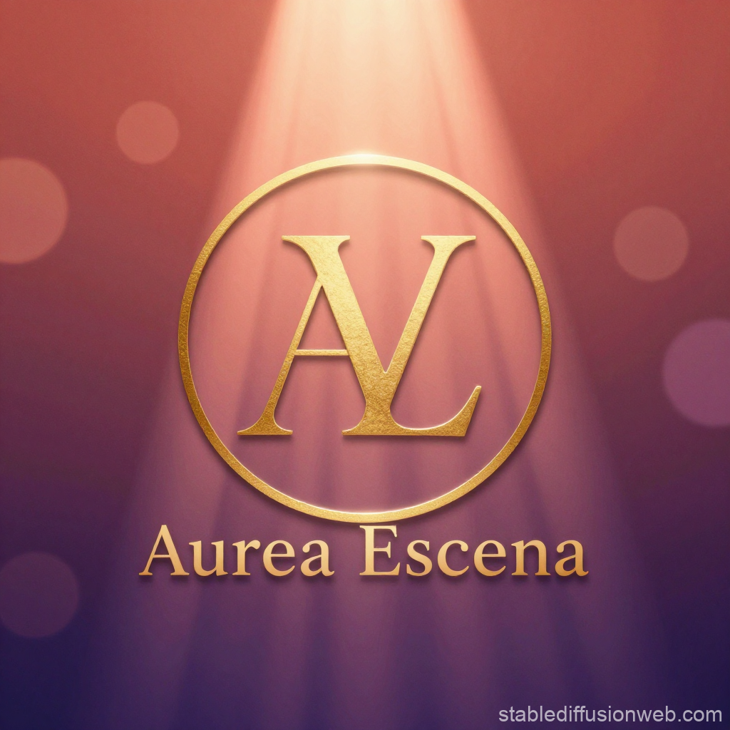 Elegant Aurea Escena Monogram Logo with Golden Glow
