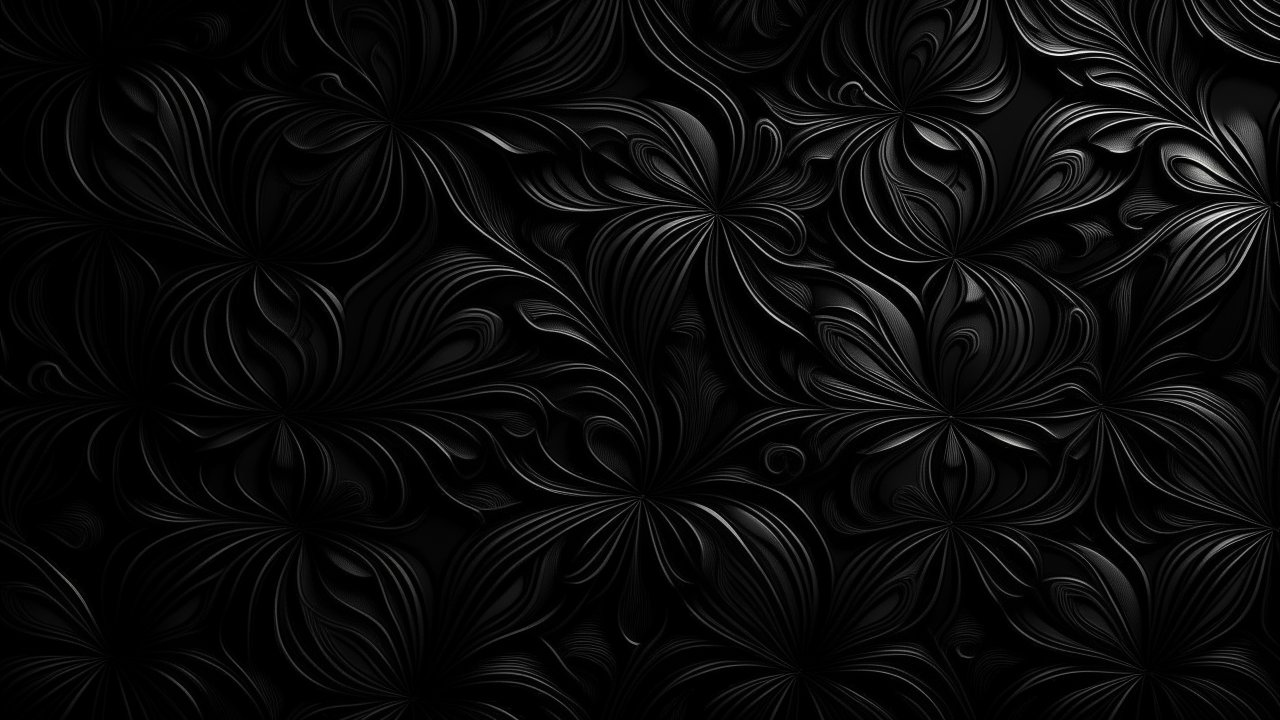 Elegant Black Abstract Floral Pattern Wallpaper