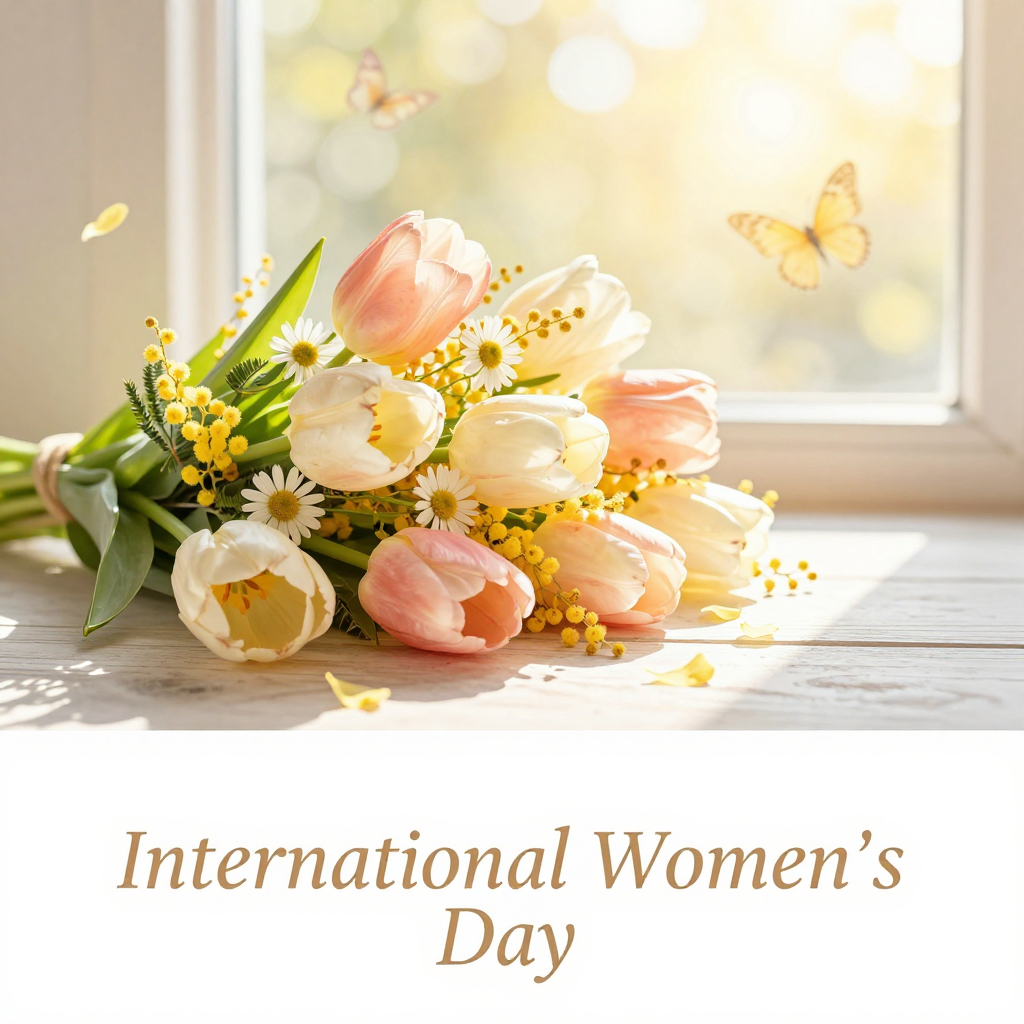 Elegant Bouquet for International Women's Day Greeting