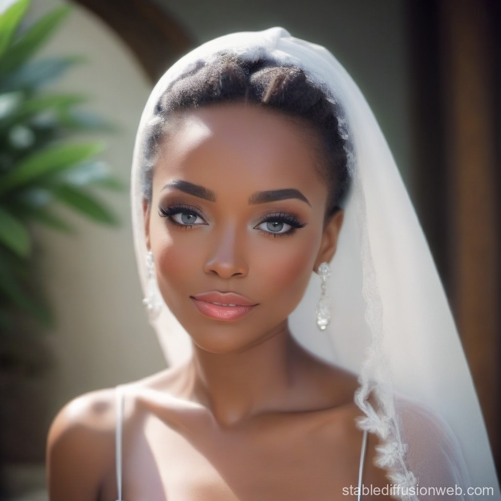 Elegant Bride with Veil and Earrings