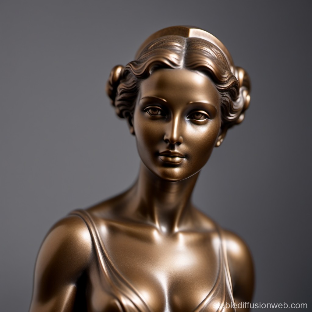Elegant Bronze Statue of a Woman with Classic Hairstyle