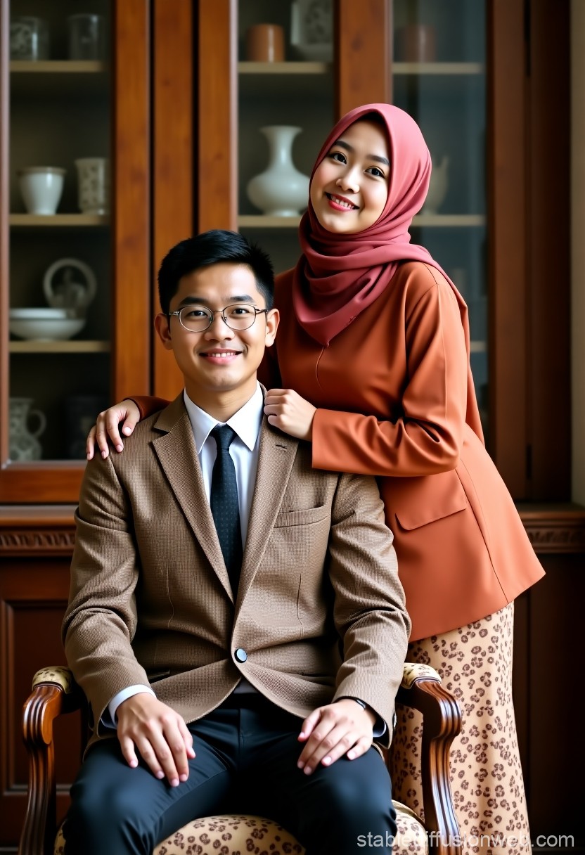 Elegant Couple Portrait in Warm Tones