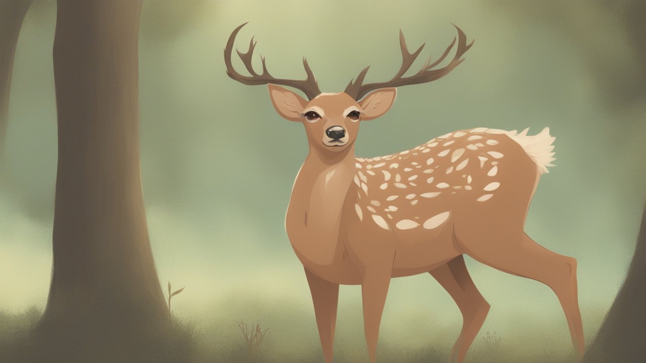 Elegant Deer in a Misty Forest