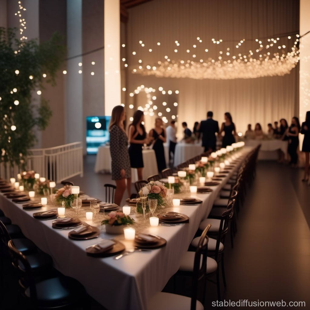 Elegant Dinner Party with Ambient String Lights