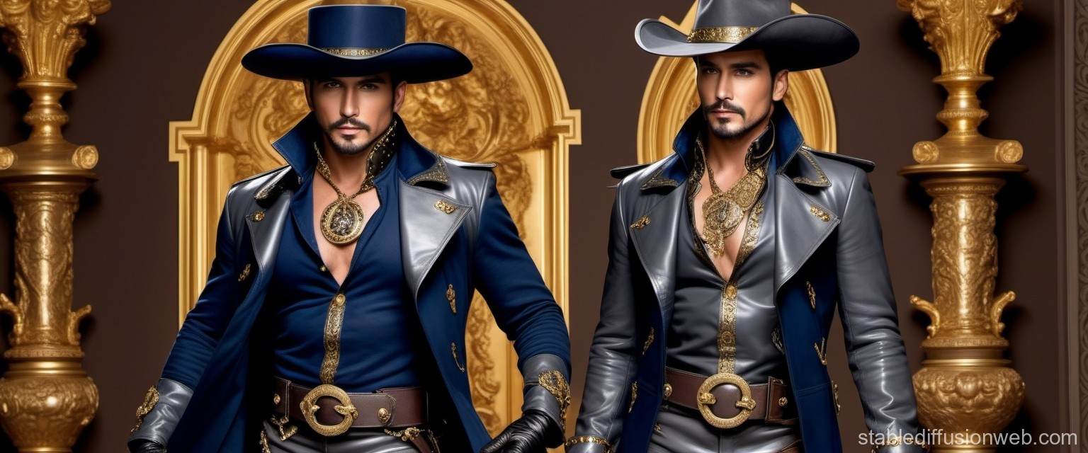 Elegant Duo in Ornate Baroque Attire