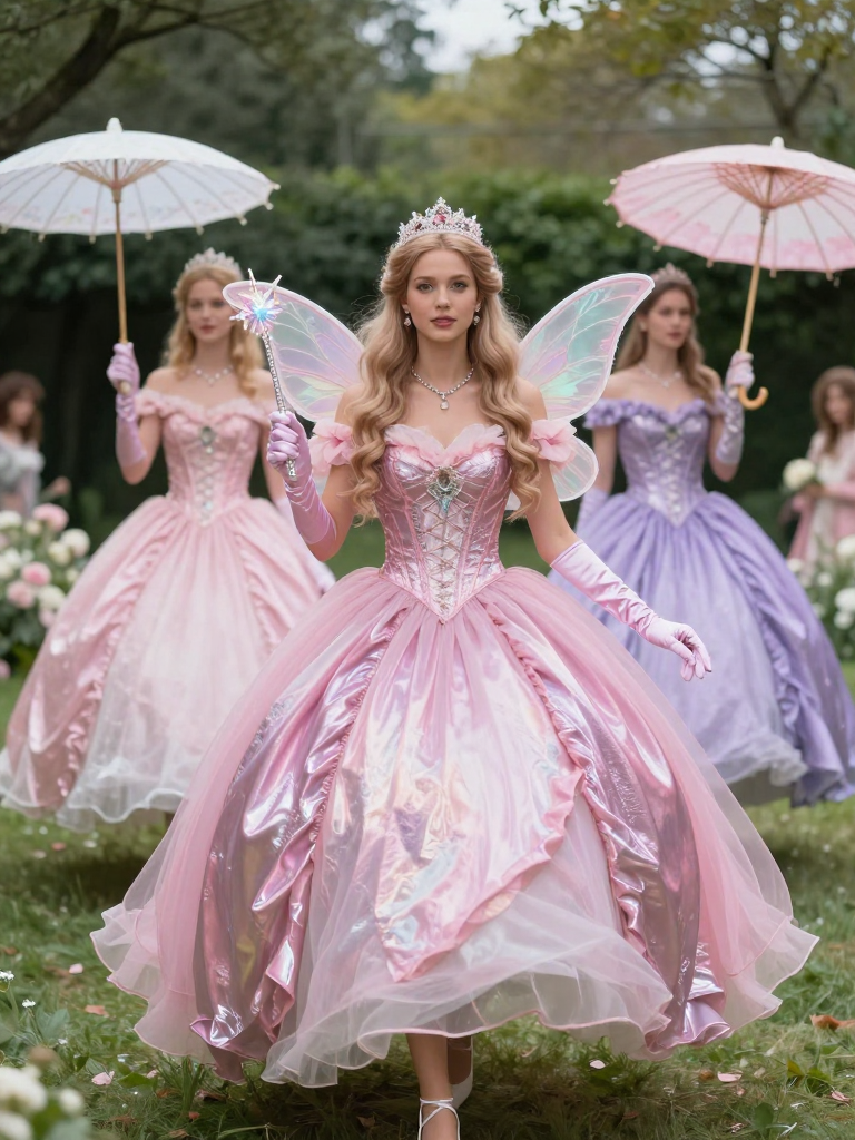 Elegant Fairy Tale Princesses in a Garden