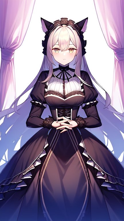 Elegant Fox Girl in Gothic Lolita Dress