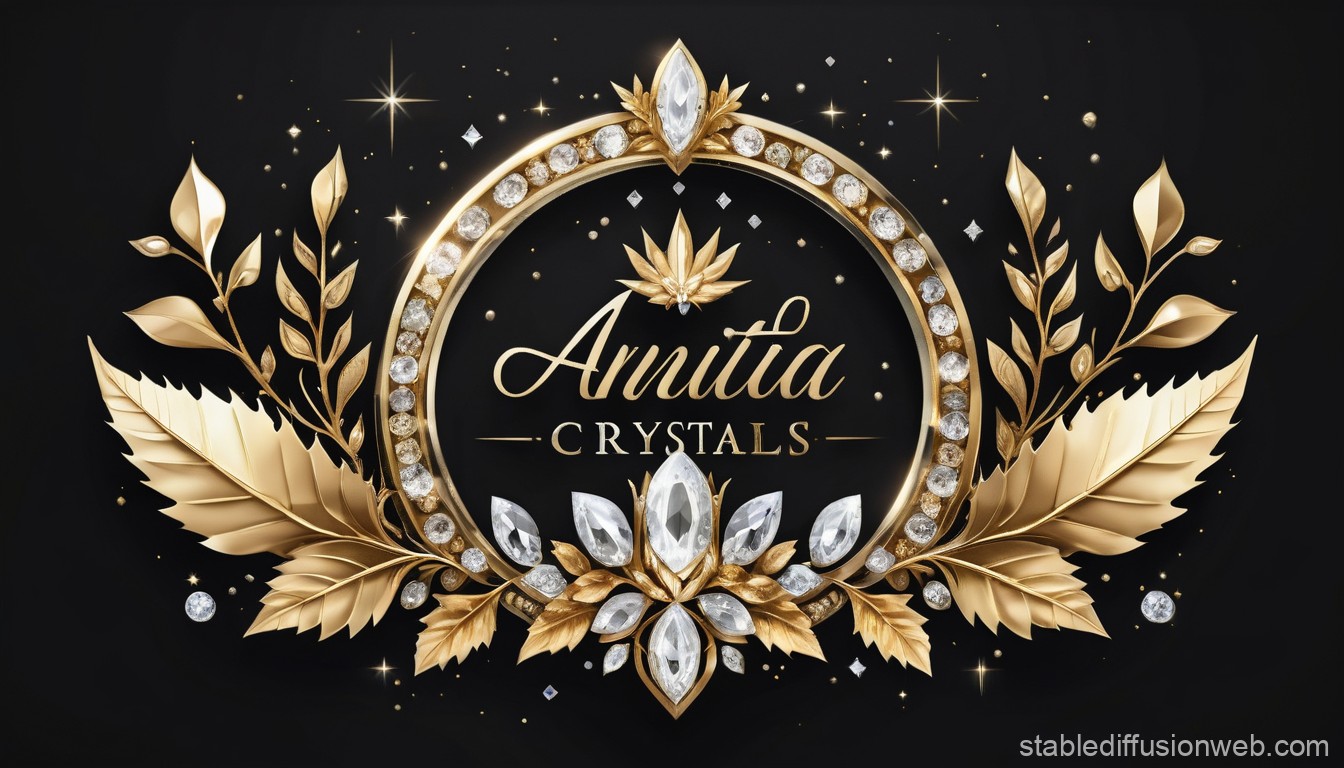 Elegant Gold and Crystal Logo Design for Annitia Crystals