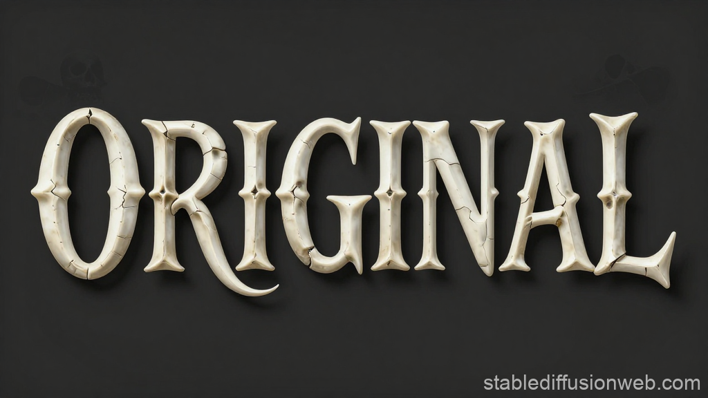Elegant Gothic Bone Text Spelling ORIGINAL