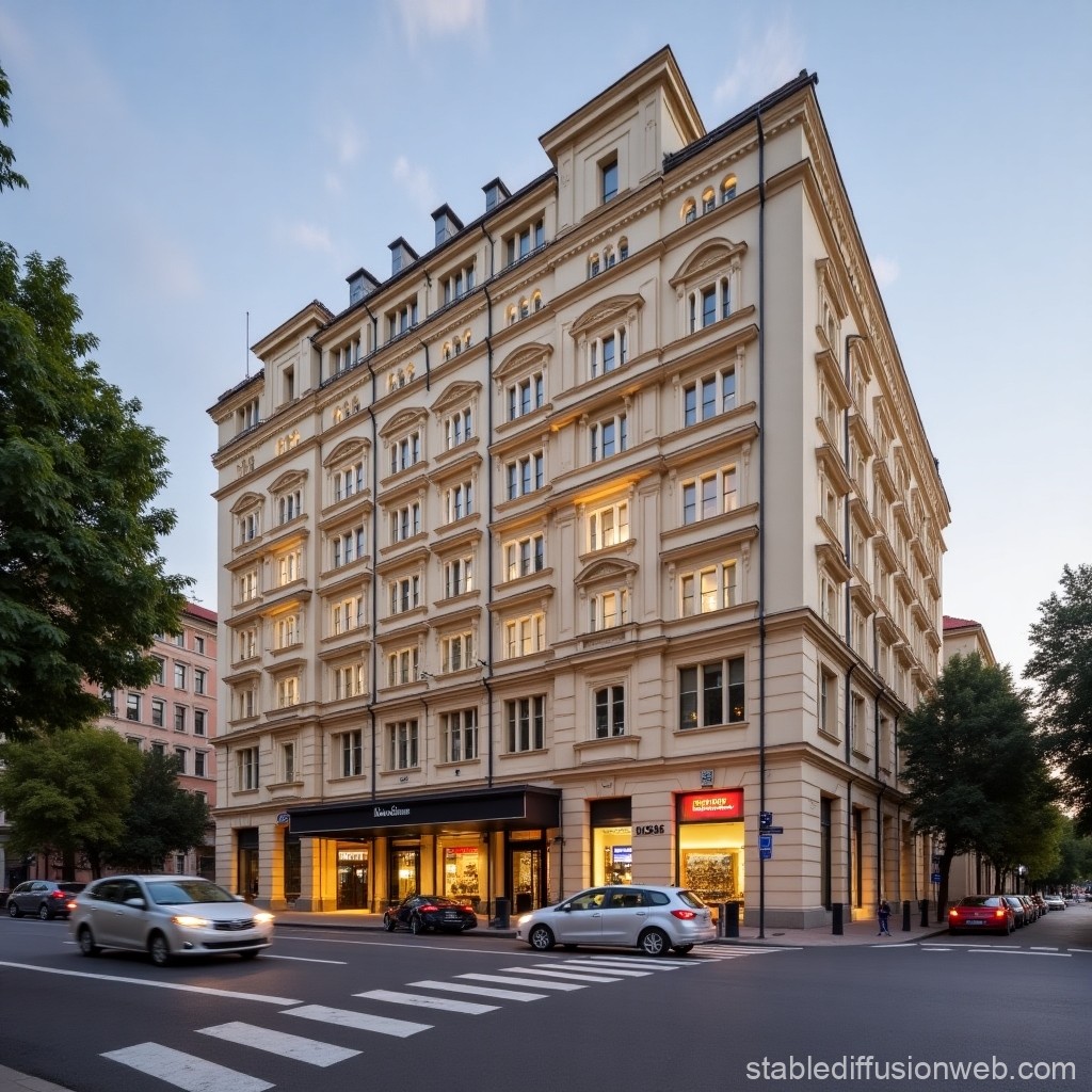 Elegant Historic Building at Urban Street Corner