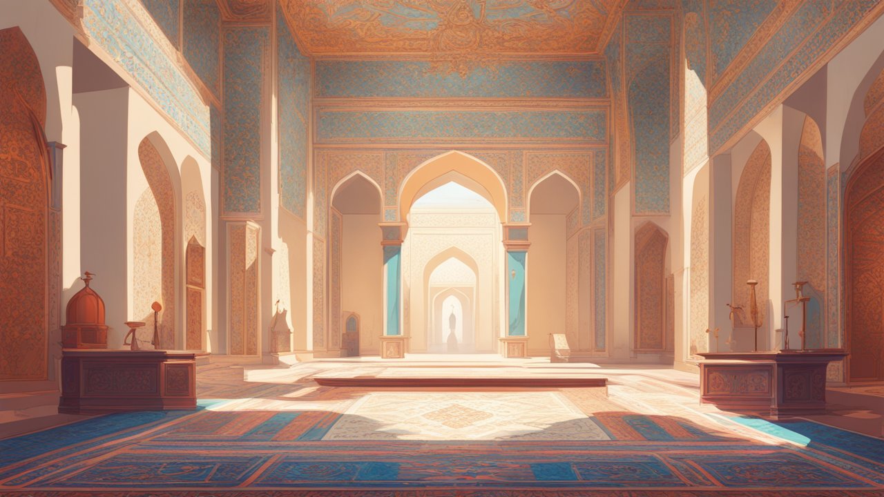 Elegant Interior of Persian-Inspired Architectural Hall