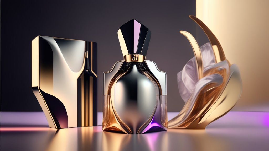 Elegant Metallic Perfume Bottles with Artistic Design