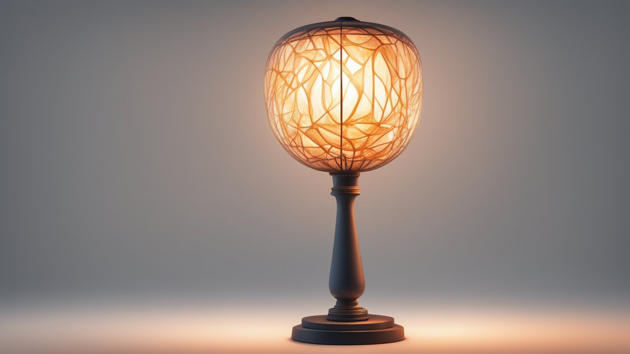 Elegant Modern Table Lamp with Intricate Light Pattern