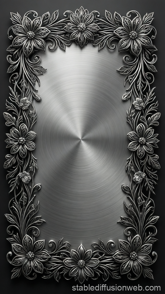 Elegant Platinum Filigree Floral Metal Frame