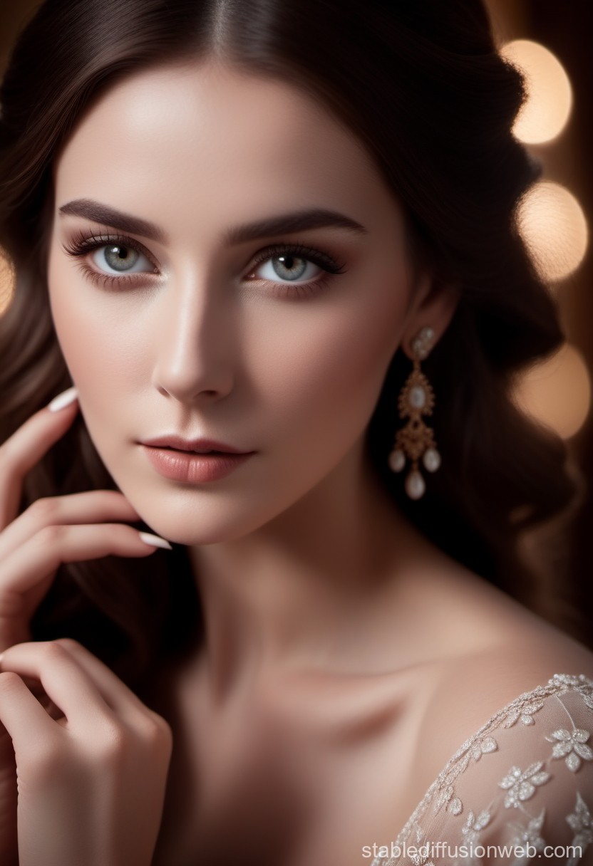 Elegant Portrait of a Woman with Vintage Earrings