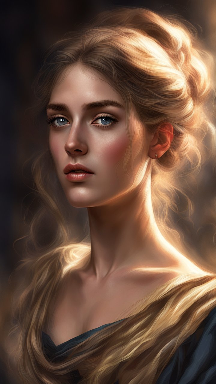 Elegant Portrait of a Young Woman with Soft Lighting