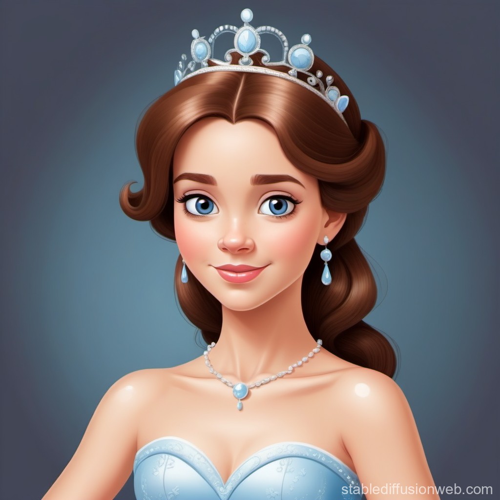 Elegant Princess Portrait with Blue Jewelry