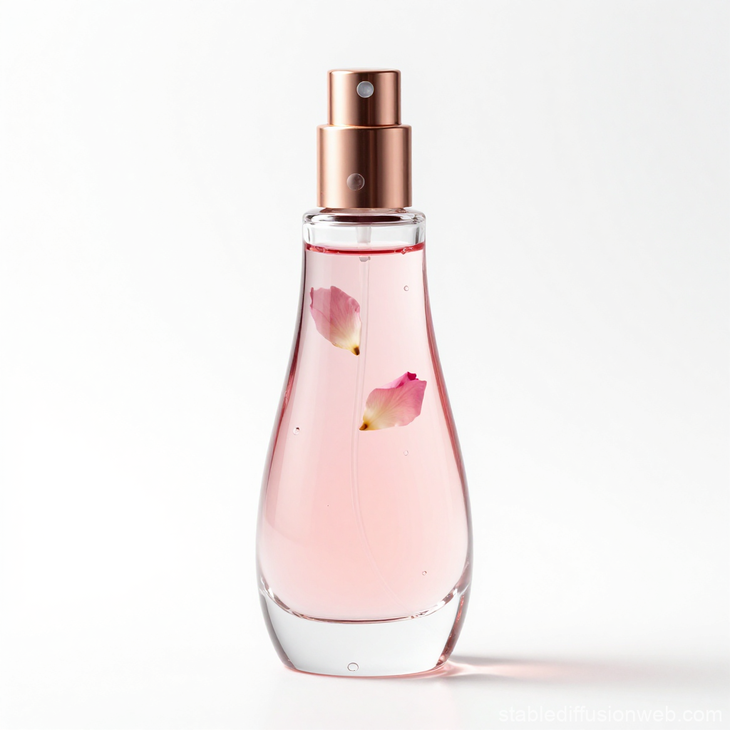 Elegant Rose Gold Perfume Bottle with Pink Floral Essence