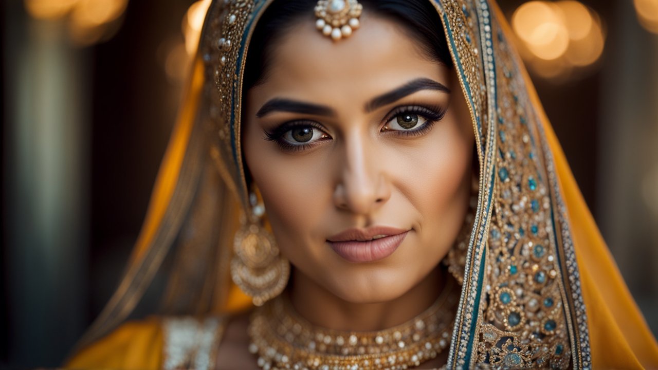 Elegant South Asian Bride in Traditional Attire