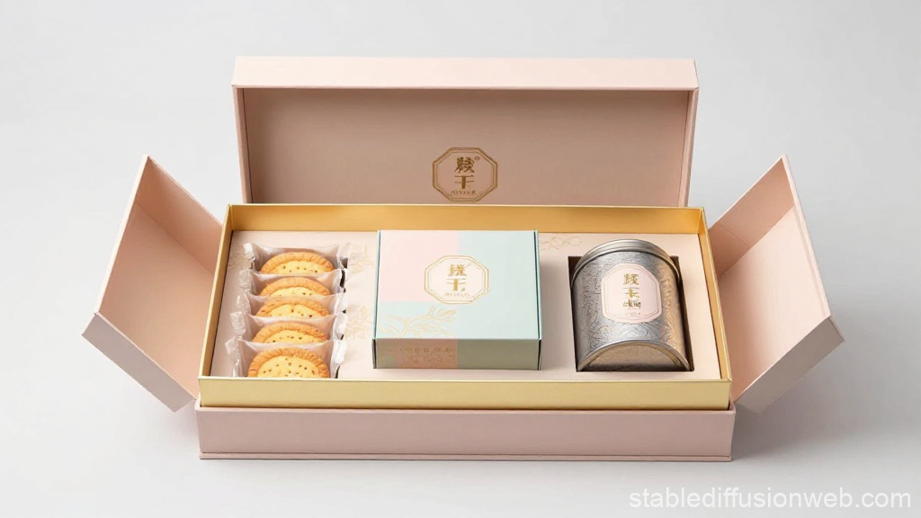 Elegant Tea Pastry Gift Set in Soft Pastel Packaging