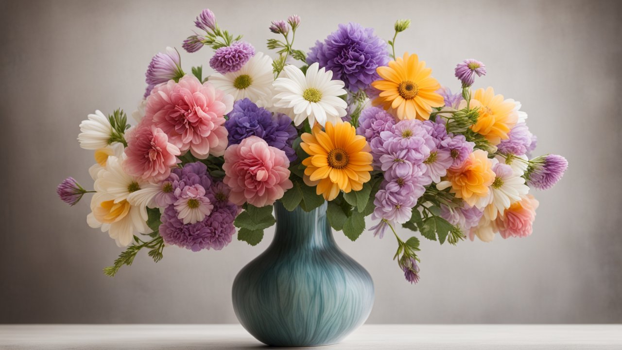 Elegant Vase with Colorful Mixed Flowers