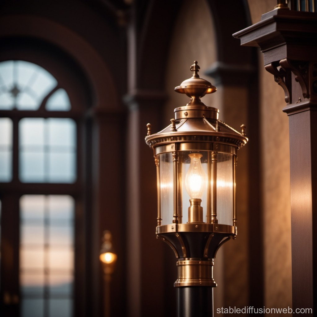 Elegant Vintage Brass Lamp in Classic Interior