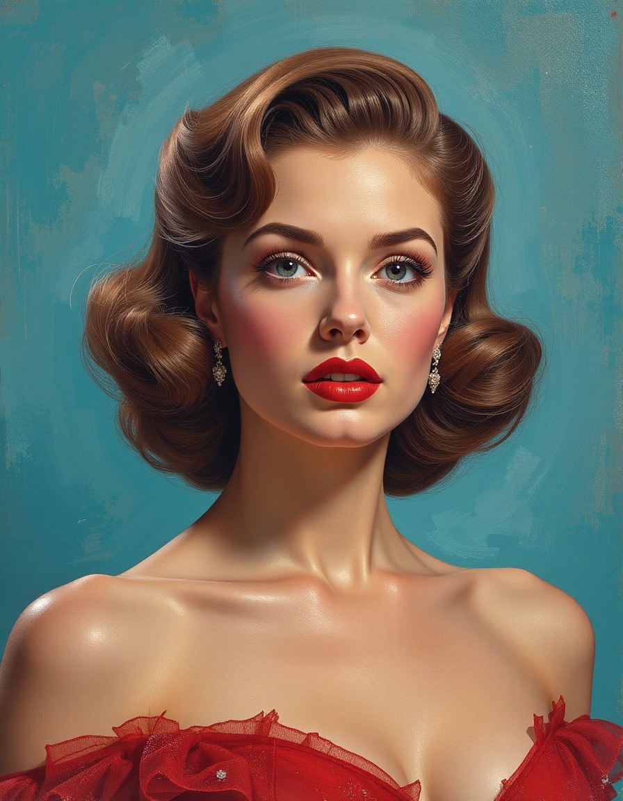 Elegant Vintage Portrait of a Woman with Classic Hairstyle