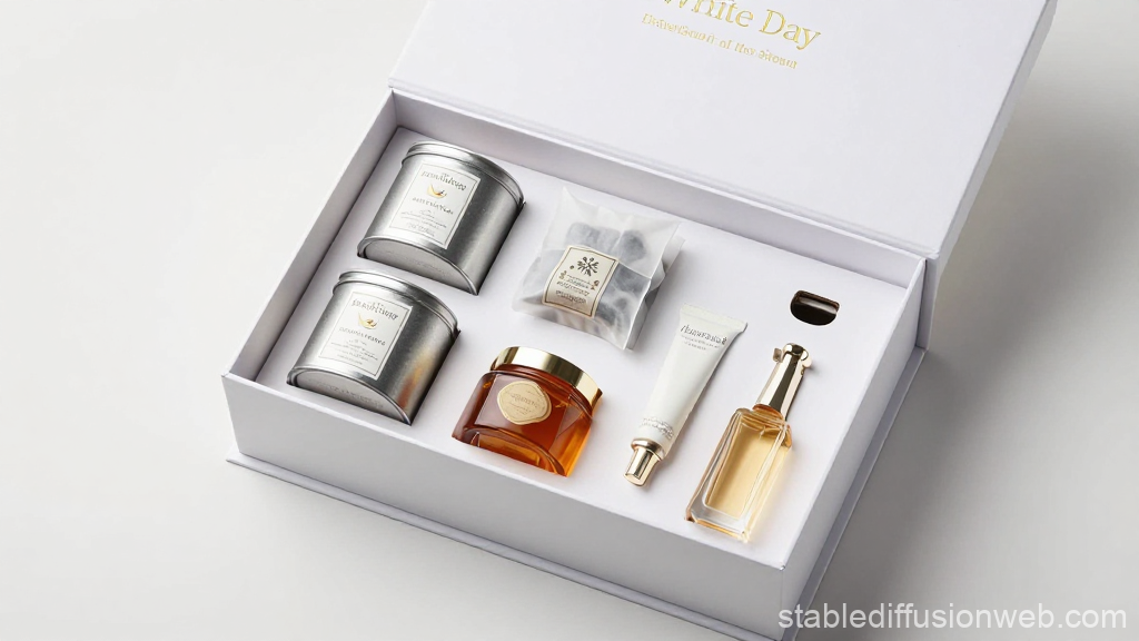 Elegant White Day Gift Set with Skincare and Fragrance
