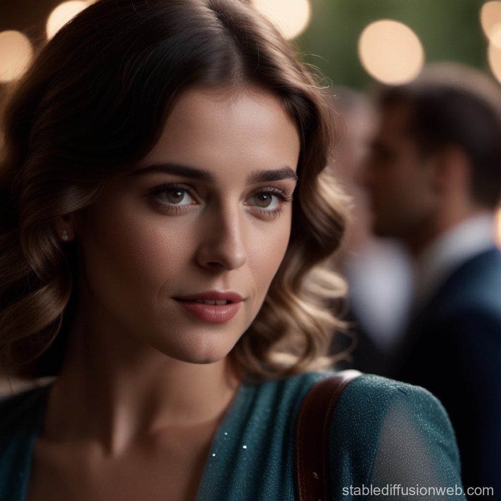 Elegant Woman at Evening Social Event