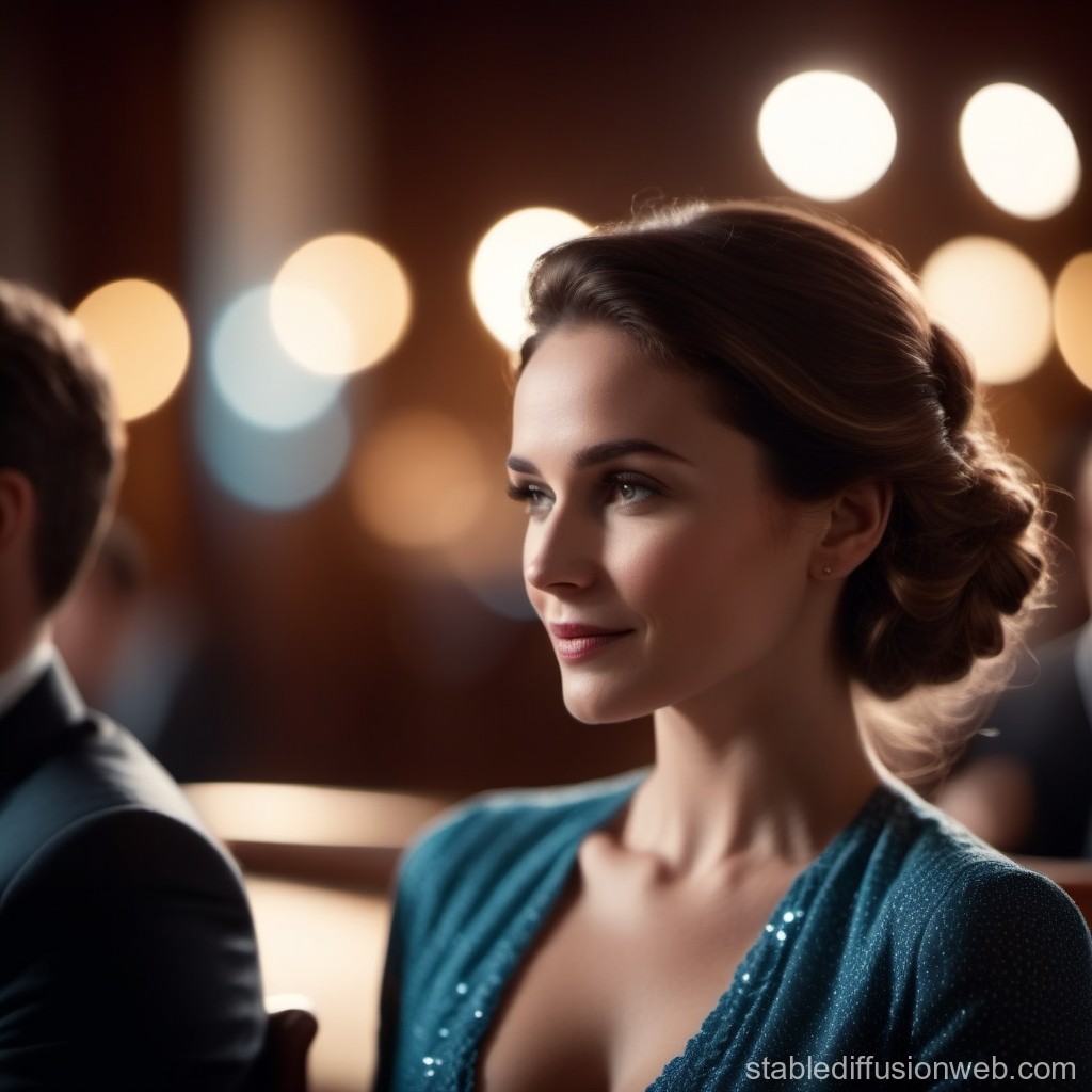 Elegant Woman in Evening Dress at Formal Event