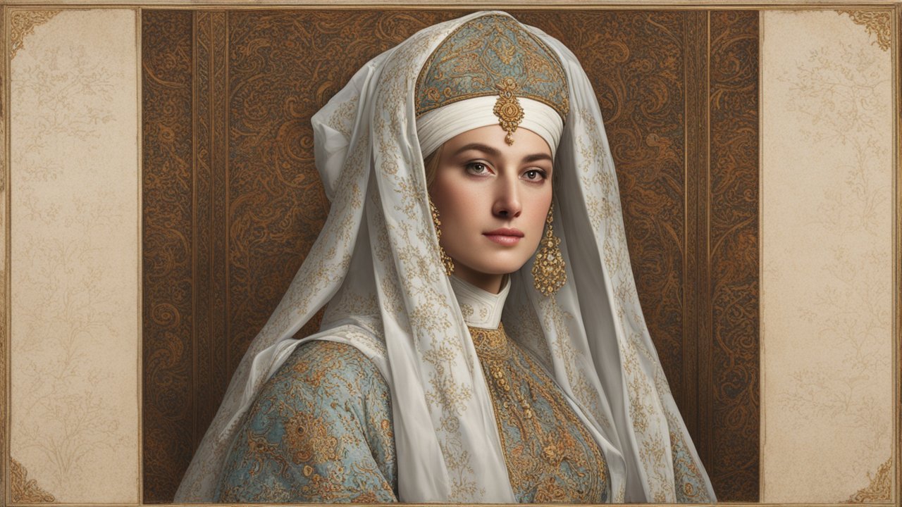 Elegant Woman in Ornate Historical Attire