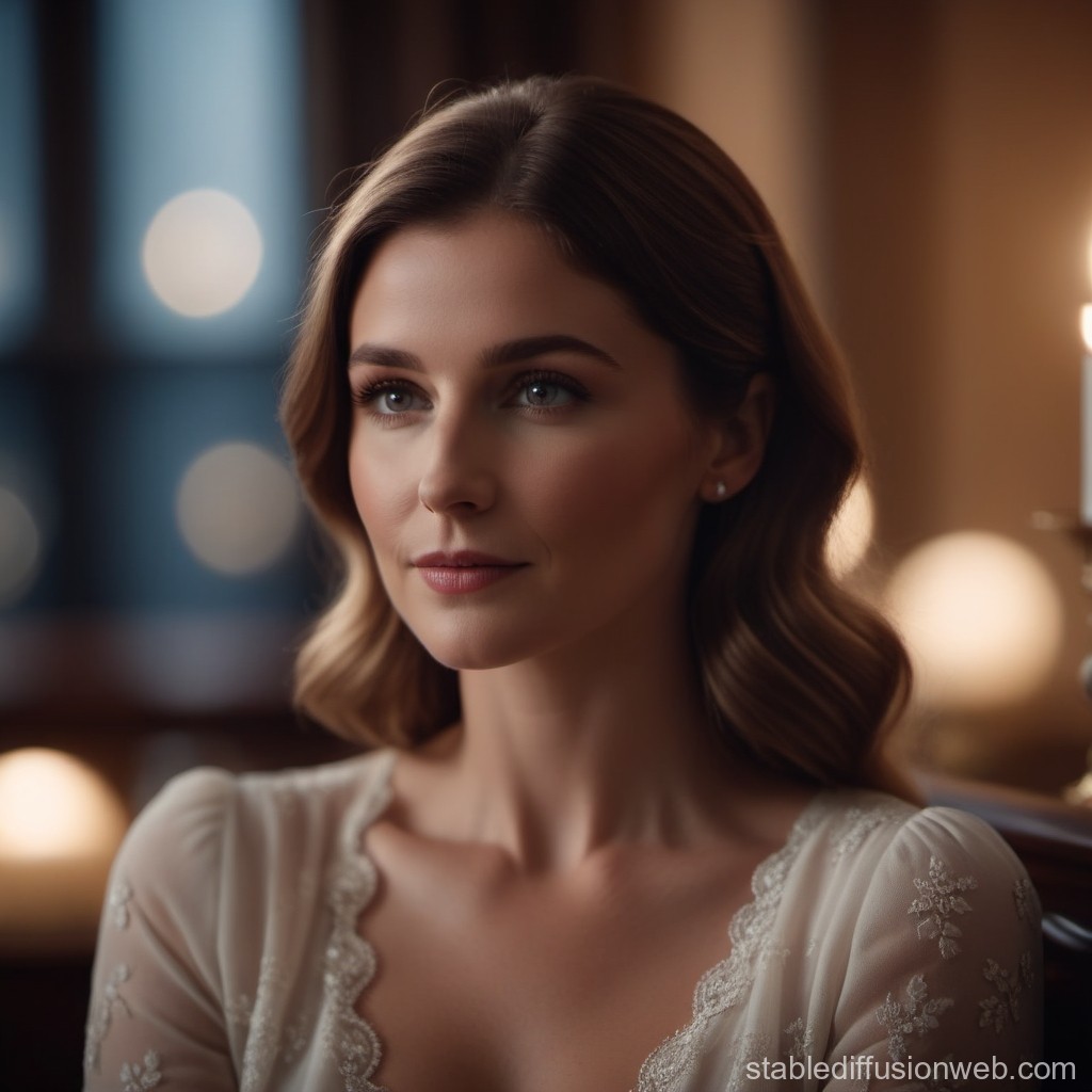 Elegant Woman in Soft Candlelight Portrait